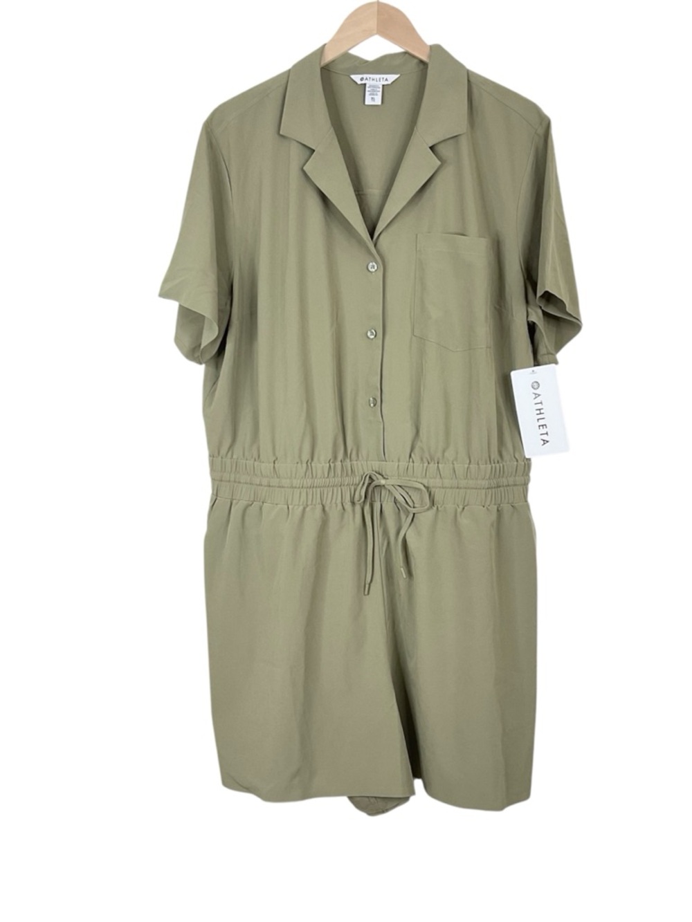 Athleta Avenue Romper In Olive Branch Size XL